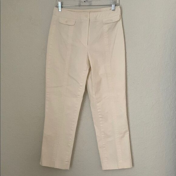 Rafaella Women's White Straight Pants Cotton Blend Stretch Size 8 - Picture 1 of 11